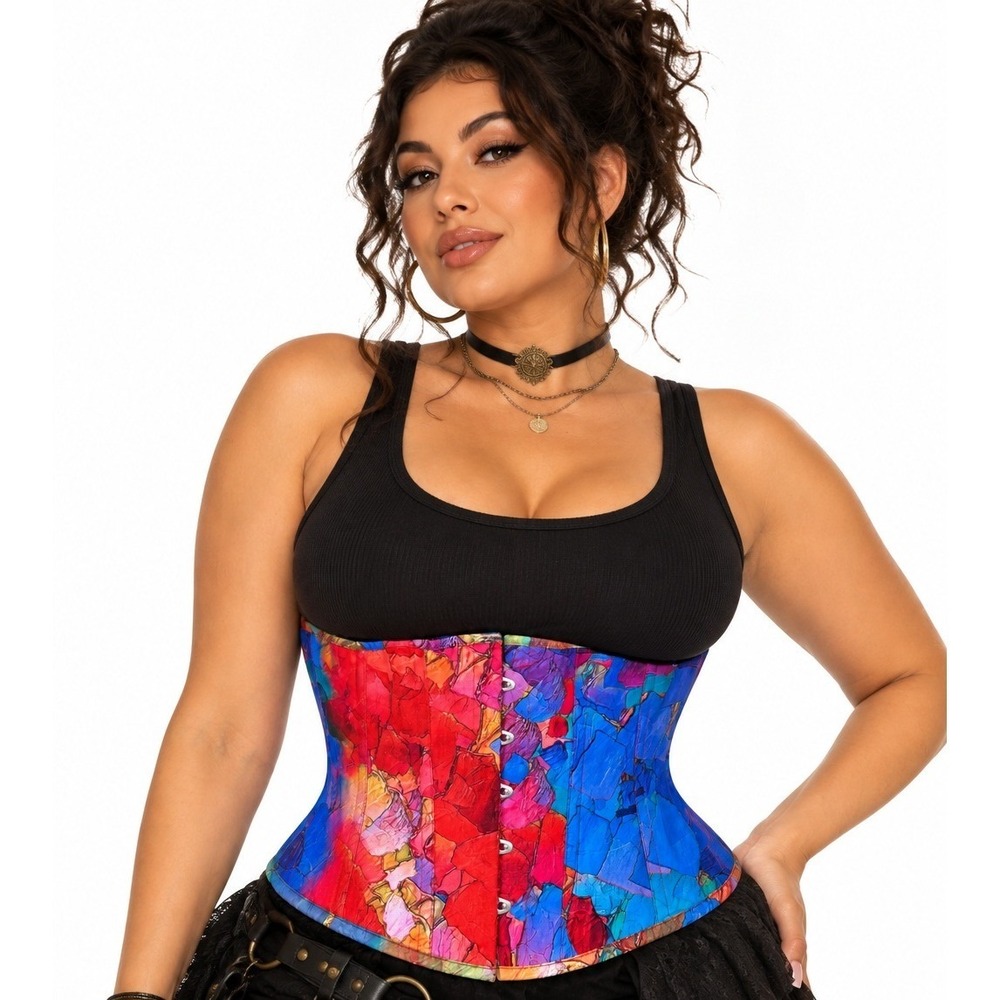 Corset Story Kaleidoscopic Exposed Petal Longline Underbust Steel Boned Size 34